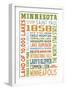 Minnesota - Typography-Lantern Press-Framed Art Print