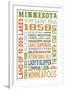 Minnesota - Typography-Lantern Press-Framed Art Print