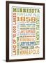 Minnesota - Typography-Lantern Press-Framed Art Print