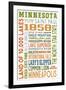 Minnesota - Typography-Lantern Press-Framed Art Print