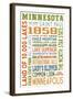 Minnesota - Typography-Lantern Press-Framed Art Print