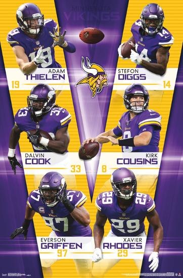 MINNESOTA VIKINGS - TEAM 18-null-Lamina Framed Poster