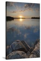 Minnesota, Voyageurs National Park. Sunset on Kabetogama Lake, Voyageurs National Park-Judith Zimmerman-Stretched Canvas