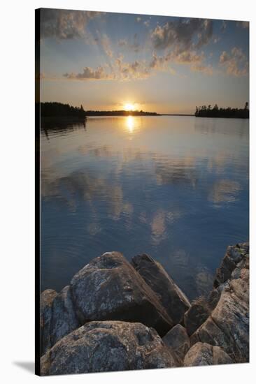 Minnesota, Voyageurs National Park. Sunset on Kabetogama Lake, Voyageurs National Park-Judith Zimmerman-Stretched Canvas