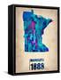 Minnesota Watercolor Map-NaxArt-Framed Stretched Canvas