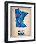 Minnesota Watercolor Map-NaxArt-Framed Art Print