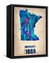 Minnesota Watercolor Map-NaxArt-Framed Stretched Canvas