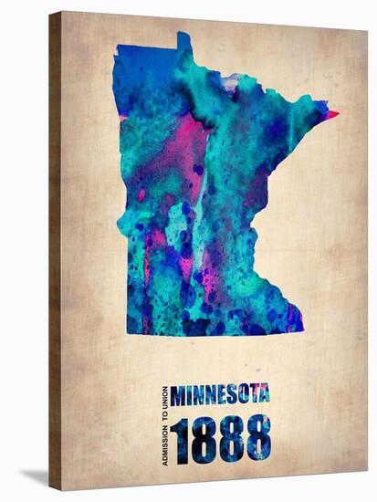 Minnesota Watercolor Map-NaxArt-Stretched Canvas