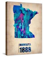 Minnesota Watercolor Map-NaxArt-Stretched Canvas