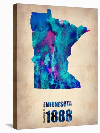 Minnesota Watercolor Map-NaxArt-Stretched Canvas