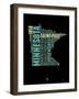 Minnesota Word Cloud 1-NaxArt-Framed Art Print