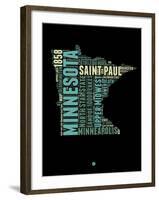 Minnesota Word Cloud 1-NaxArt-Framed Art Print