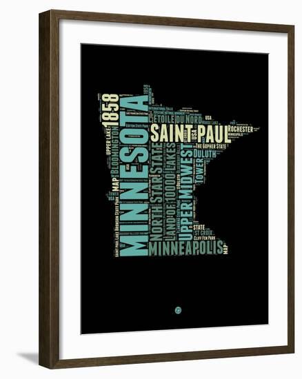 Minnesota Word Cloud 1-NaxArt-Framed Art Print