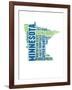 Minnesota Word Cloud Map-NaxArt-Framed Art Print