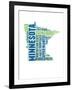 Minnesota Word Cloud Map-NaxArt-Framed Art Print
