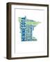 Minnesota Word Cloud Map-NaxArt-Framed Art Print