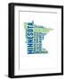 Minnesota Word Cloud Map-NaxArt-Framed Art Print