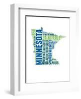 Minnesota Word Cloud Map-NaxArt-Framed Art Print