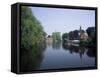 Minnewater, Lake of Love, Bruges, Belgium-Roy Rainford-Framed Stretched Canvas