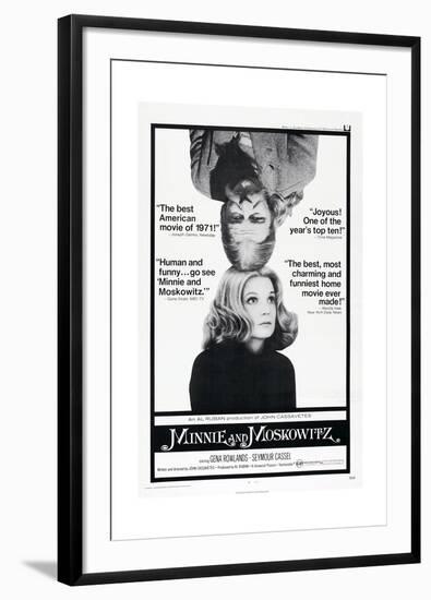 MINNIE AND MOSKOWITZ, US poster, from top: Seymour Cassel, Gena Rowlands, 1971-null-Framed Premium Giclee Print