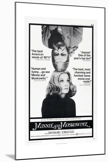 MINNIE AND MOSKOWITZ, US poster, from top: Seymour Cassel, Gena Rowlands, 1971-null-Mounted Art Print