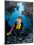 Minnow Caves and Scuba Diver, Key Largo, Florida, USA-Michele Westmorland-Mounted Photographic Print