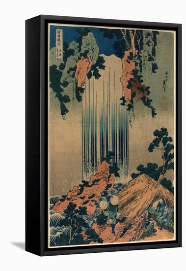 Mino No Kuni Yoro No Taki-Katsushika Hokusai-Framed Stretched Canvas