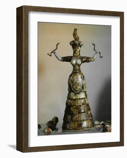 Minoan, Earthenware Figure of Snake Goddess, 1700-1400 BC-null-Framed Giclee Print