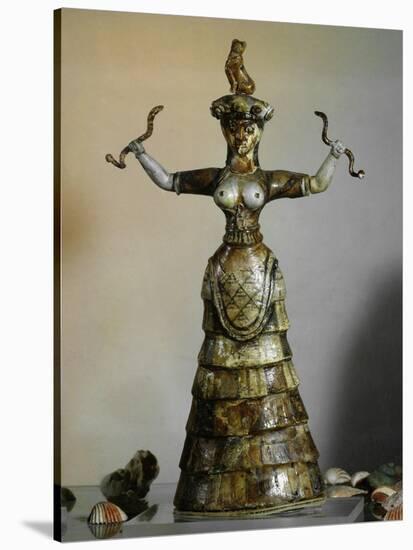 Minoan, Earthenware Figure of Snake Goddess, 1700-1400 BC-null-Stretched Canvas