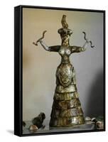 Minoan, Earthenware Figure of Snake Goddess, 1700-1400 BC-null-Framed Stretched Canvas