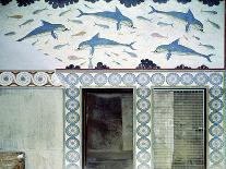 The Dolphin Frescoes in the Queen's Bathroom, Palace of Minos, 1600-1400 BC-Minoan-Framed Giclee Print