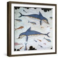 Minoan Wall-Painting of Dolphins-CM Dixon-Framed Giclee Print