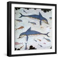 Minoan Wall-Painting of Dolphins-CM Dixon-Framed Giclee Print