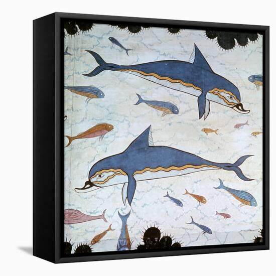 Minoan Wall-Painting of Dolphins-CM Dixon-Framed Stretched Canvas