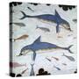 Minoan Wall-Painting of Dolphins-CM Dixon-Stretched Canvas