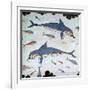 Minoan Wall-Painting of Dolphins-CM Dixon-Framed Giclee Print