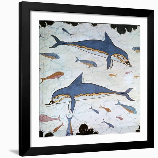 Minoan Wall-Painting of Dolphins-CM Dixon-Framed Giclee Print