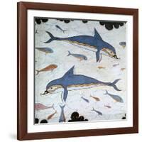 Minoan Wall-Painting of Dolphins-CM Dixon-Framed Giclee Print