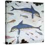 Minoan Wall-Painting of Dolphins-CM Dixon-Stretched Canvas