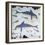 Minoan Wall-Painting of Dolphins-CM Dixon-Framed Premium Giclee Print