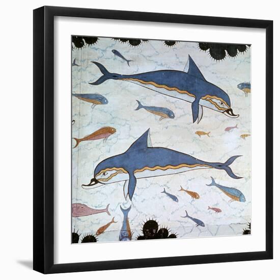 Minoan Wall-Painting of Dolphins-CM Dixon-Framed Premium Giclee Print