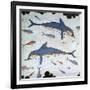 Minoan Wall-Painting of Dolphins-CM Dixon-Framed Giclee Print