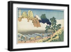 Minobu River and Mount Fuji Seen from the Back, 1831-1834-Katsushika Hokusai-Framed Giclee Print