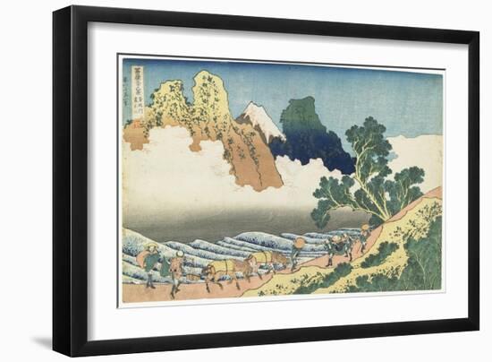 Minobu River and Mount Fuji Seen from the Back, 1831-1834-Katsushika Hokusai-Framed Giclee Print