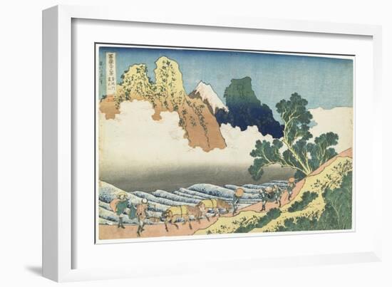 Minobu River and Mount Fuji Seen from the Back, 1831-1834-Katsushika Hokusai-Framed Giclee Print