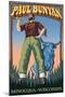 Minocqua, Wisconsin - Paul Bunyan-Lantern Press-Mounted Art Print