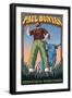 Minocqua, Wisconsin - Paul Bunyan-Lantern Press-Framed Art Print