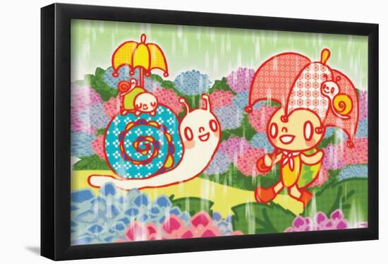 Minoji Snail Rain-null-Framed Poster