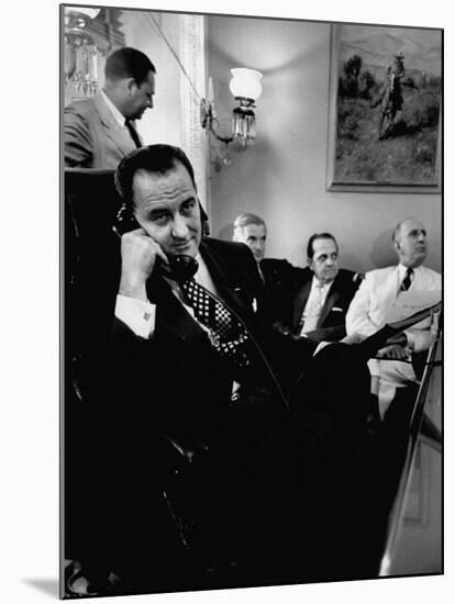 Minority Leader Lyndon B. Johnson on the Telephone-null-Mounted Photographic Print