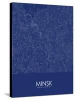 Minsk, Belarus Blue Map-null-Stretched Canvas